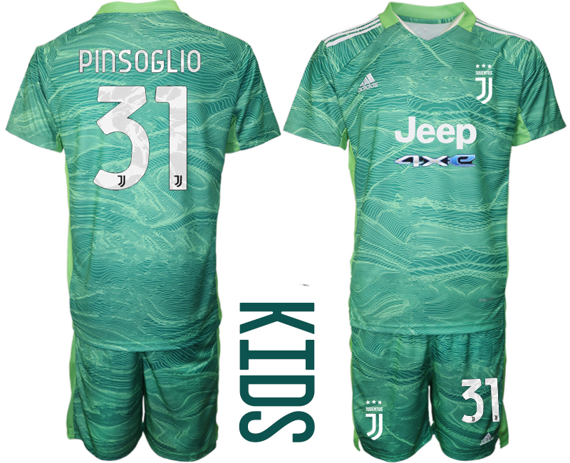 Youth 2021-2022 Club Juventus green goalkeeper #31 Soccer Jersey->youth soccer jersey->Youth Jersey